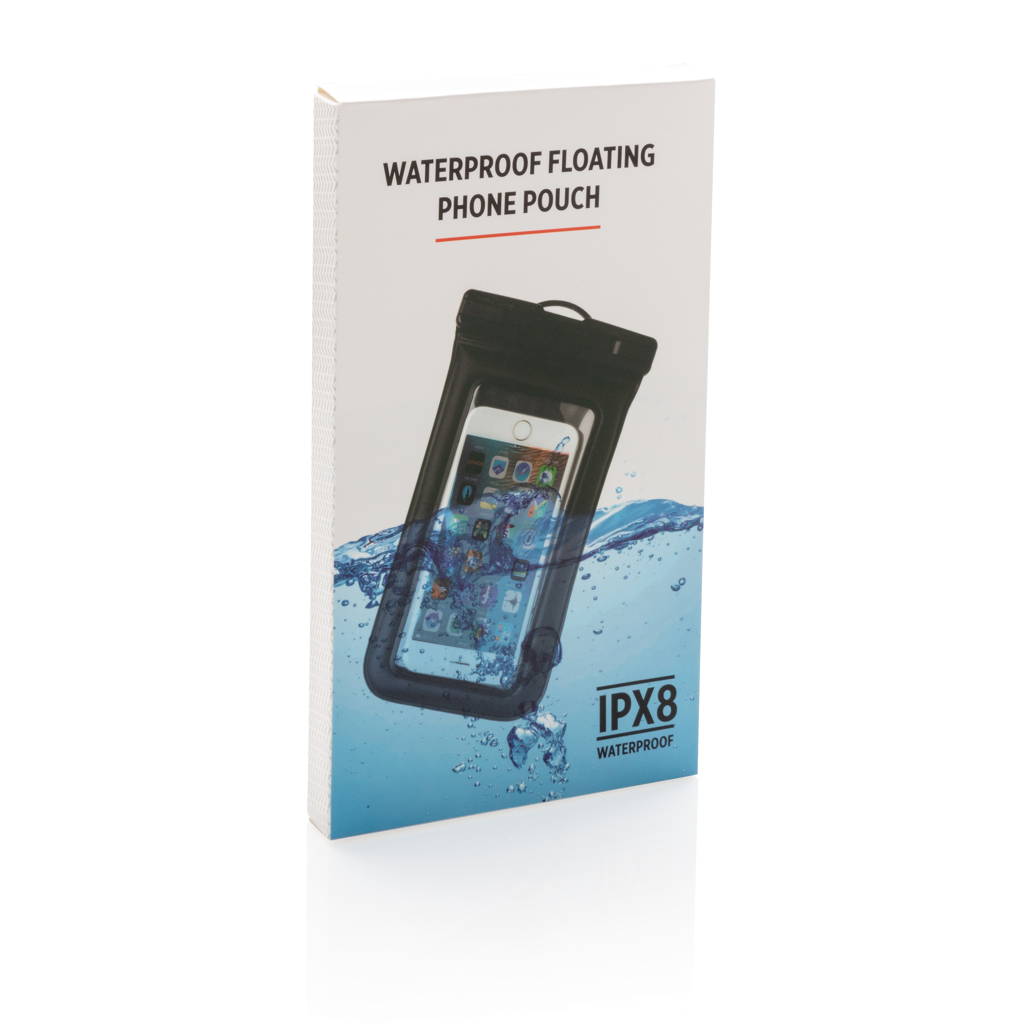 IPX8 wasserdichte, schwimmfähige Smartphone-Tasche schwarz