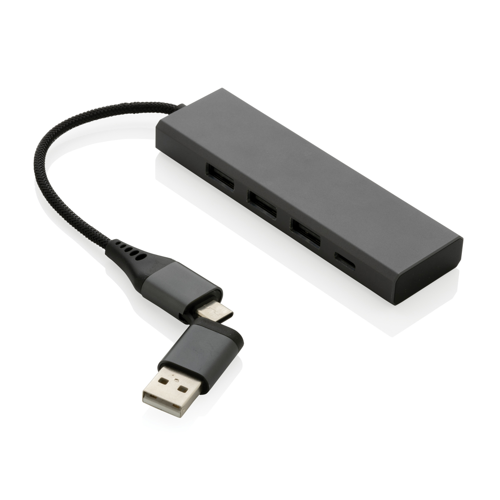 TerraHub Aluminium USB-Adapter 3-in-1 für Events und Kundenbindung