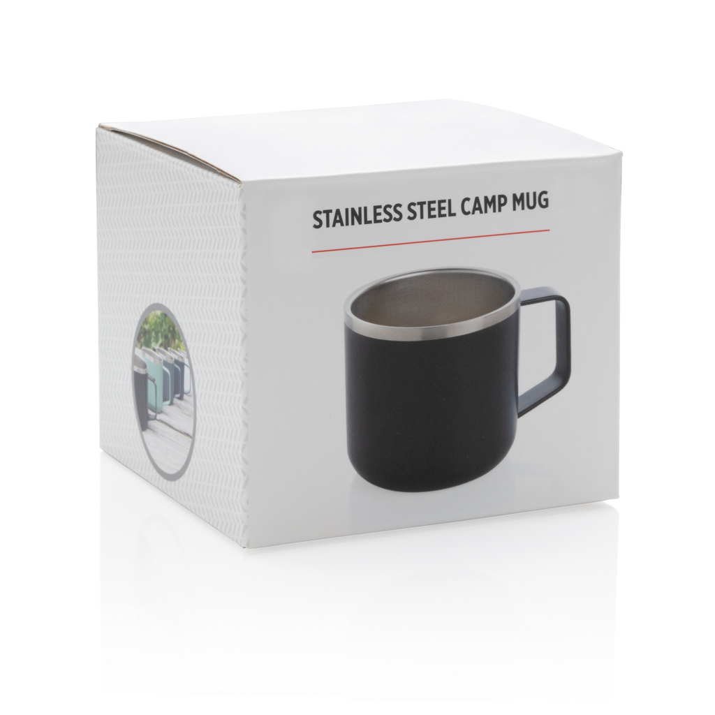 XD Collection Camping-Tasse Edelstahl 350 ml doppelwandig isoliert mit Logo