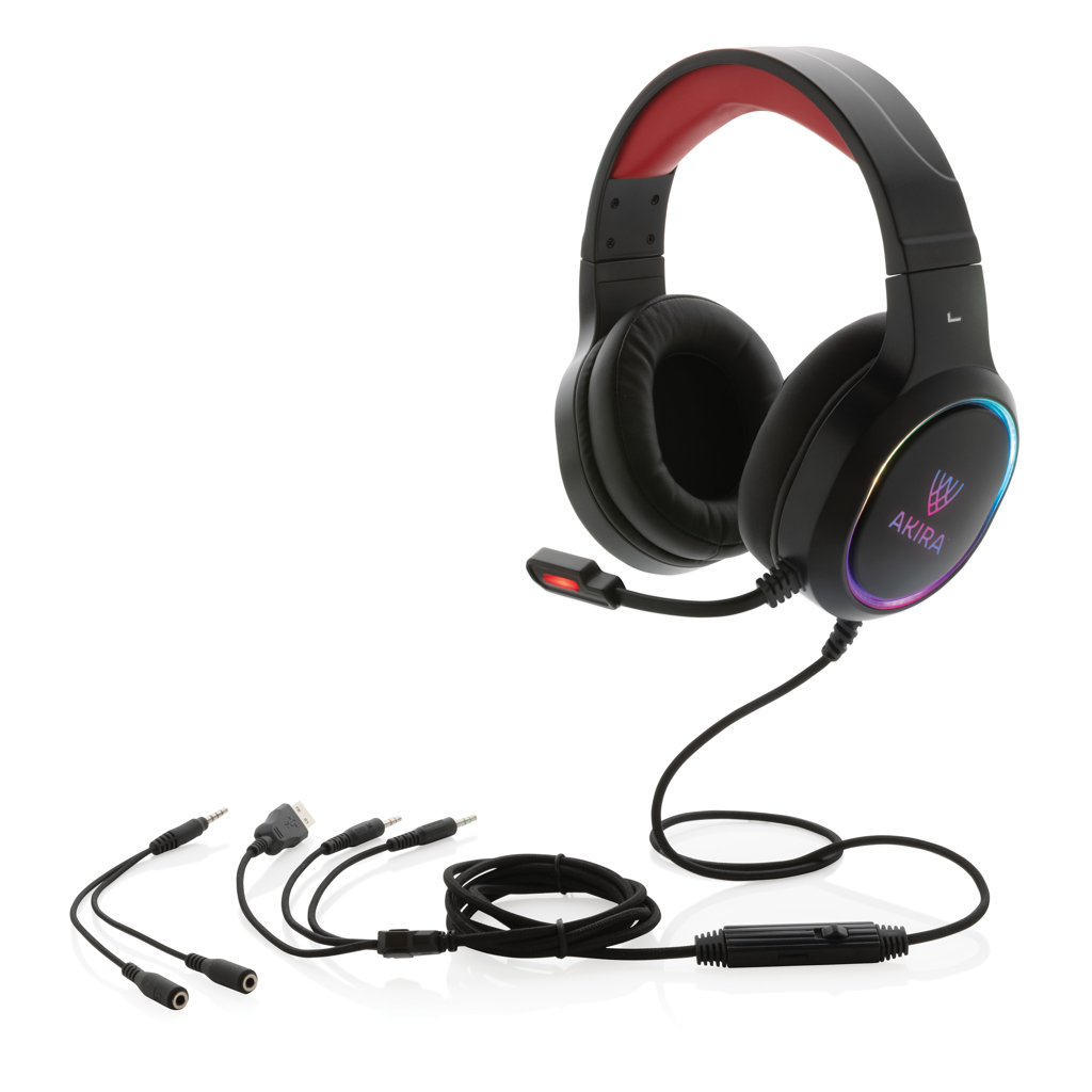 Gaming Hero RGB Gaming Headset mit Mikrofon, PVC-frei, beidseitig bedruckbar Gaming Hero RGB Gaming Headset mit Mikrofon, PVC-frei, beidseitig bedruckbar