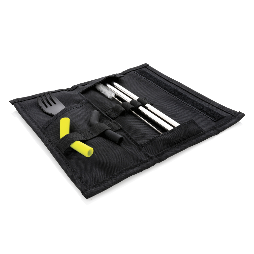 Tierra 2-teiliges Trinkhalm- und Besteckset Edelstahl mit Logo bedrucken Tierra 2-teiliges Trinkhalm- und Besteckset Edelstahl mit Logo bedrucken