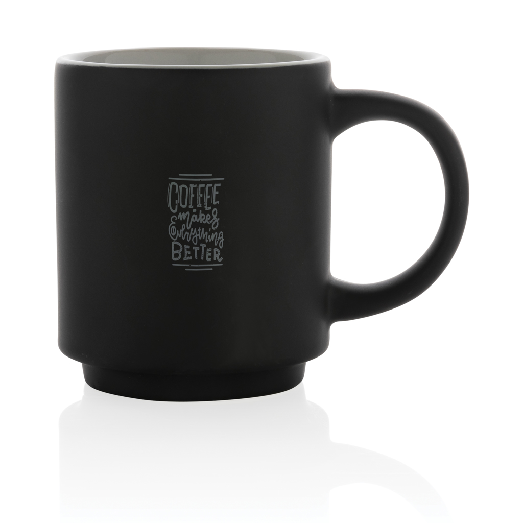 Stapelbare Keramiktasse 180 ml von XD Collection mit Logo bedrucken Stapelbare Keramiktasse 180 ml von XD Collection mit Logo bedrucken
