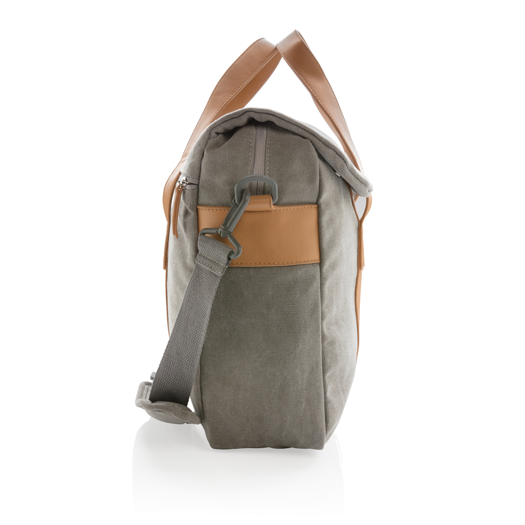 XD Collection Canvas-Laptoptasche bis 15,6 Zoll, PVC-frei, bedruckbar