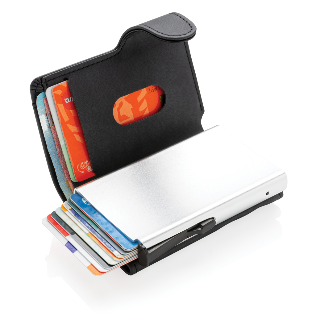 XD Collection RFID Kartenhalter aus Aluminium mit PU-Börse XD Collection RFID Kartenhalter aus Aluminium mit PU-Börse