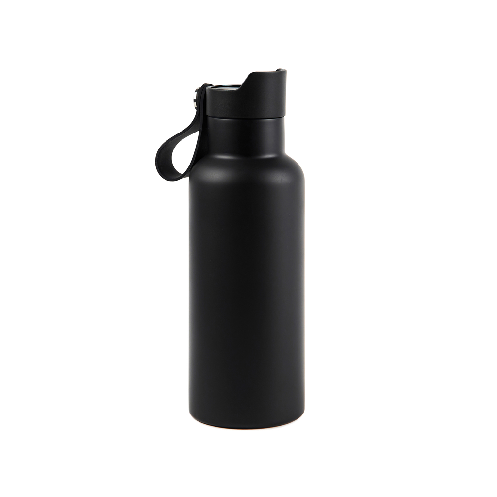 Edelstahl Vakuum-Thermosflasche 500 ml One-Touch schwarz Edelstahl Vakuum-Thermosflasche 500 ml One-Touch schwarz