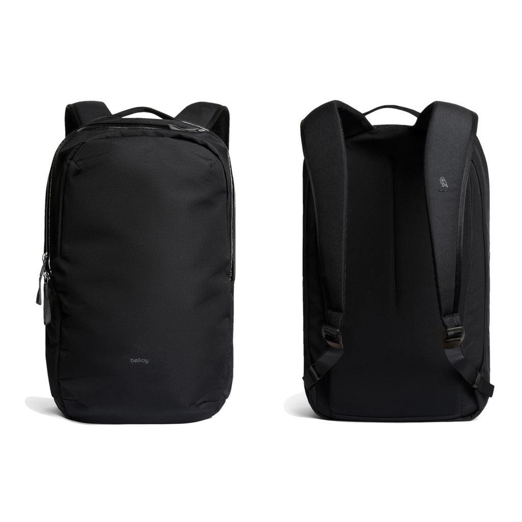 Bellroy Via Rucksack 16-Zoll, recyceltes PET, schwarz – bedruckbar