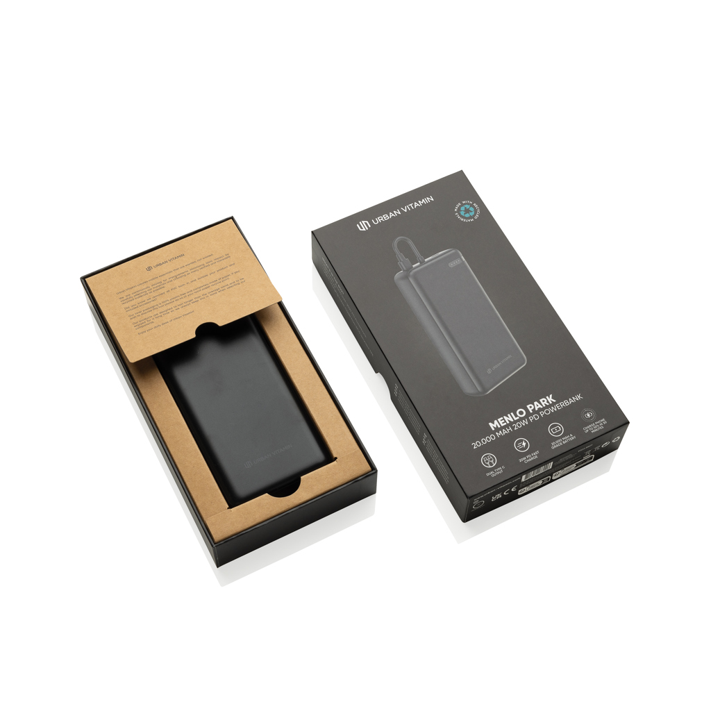 Urban Vitamin Menlo Park 20.000 mAh Powerbank RCS rPlastic 20W PD Urban Vitamin Menlo Park 20.000 mAh Powerbank RCS rPlastic 20W PD