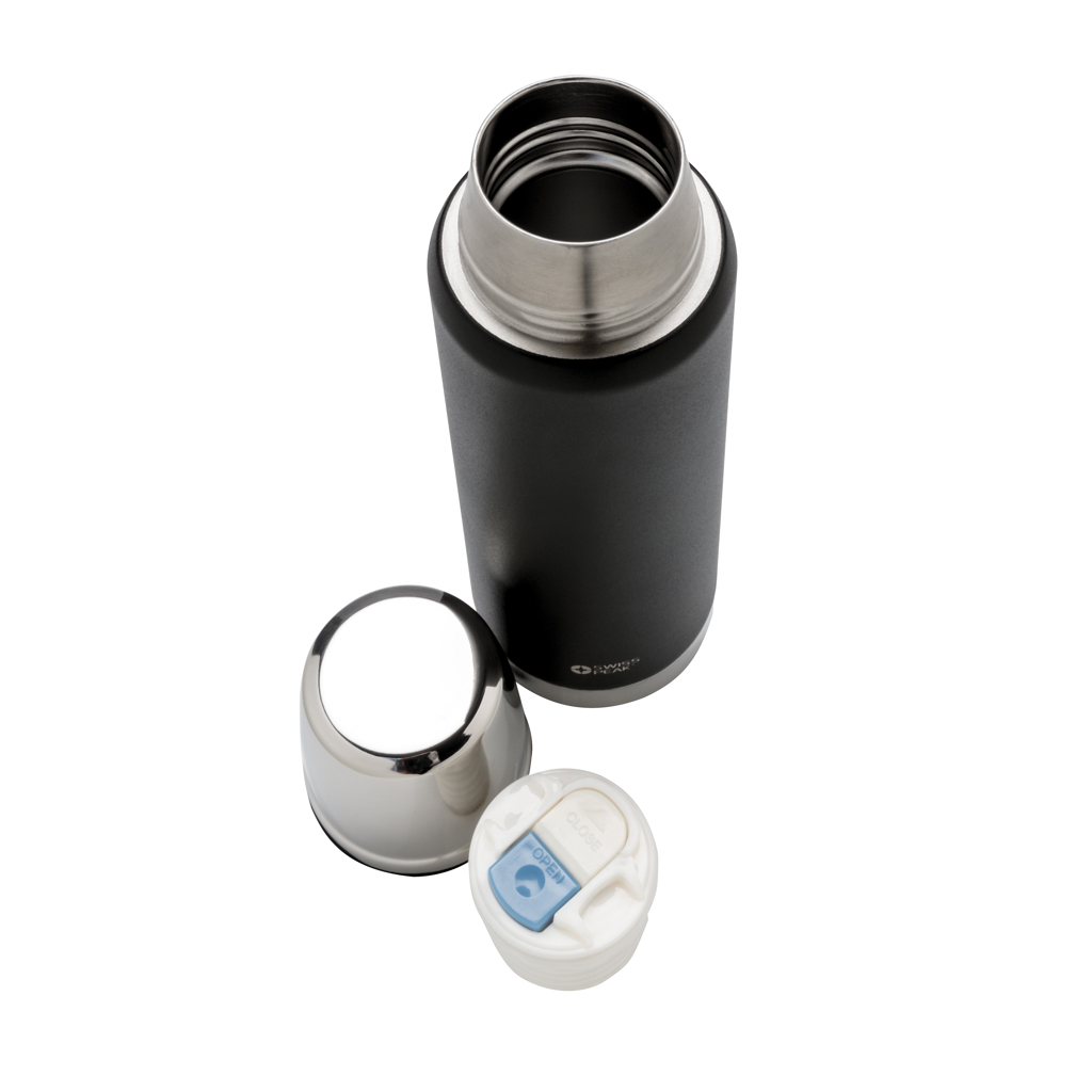Edelstahl Isolierflasche 1L, 8h heiß/24h kalt – schwarz Edelstahl Isolierflasche 1L, 8h heiß/24h kalt – schwarz