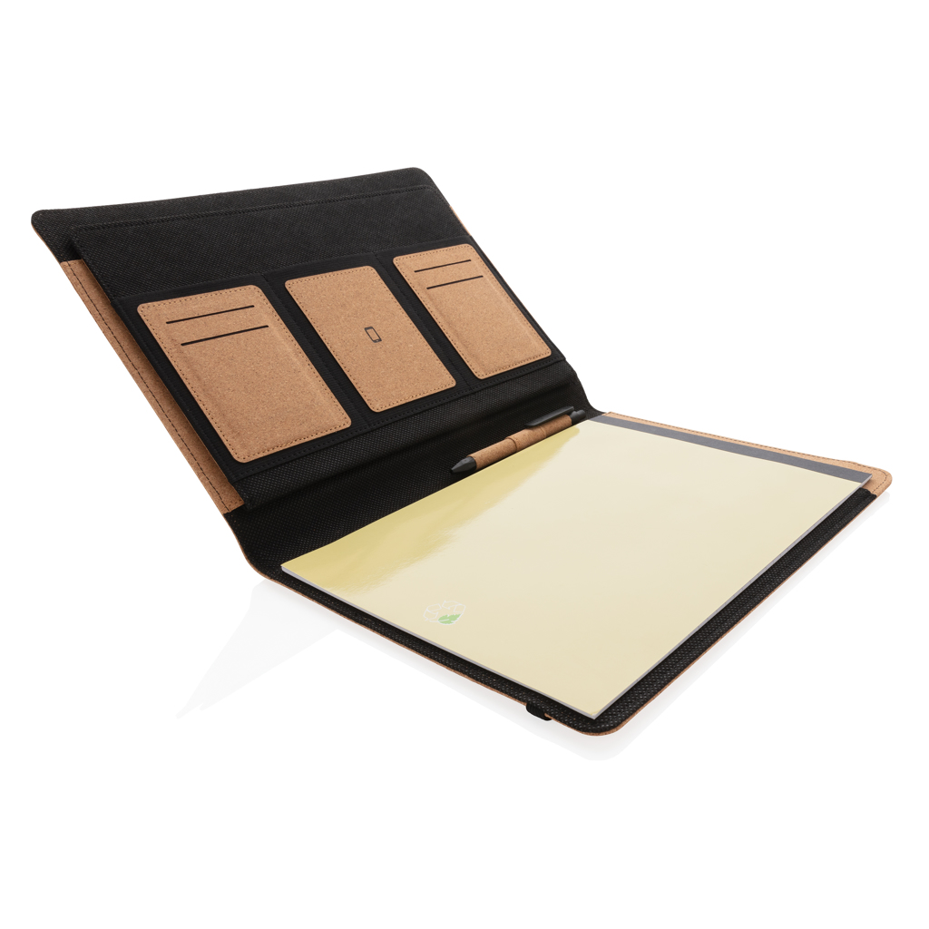 Kork A4 Portfolio-Set mit recyceltem Papier & Stift – braun Kork A4 Portfolio-Set mit recyceltem Papier & Stift – braun