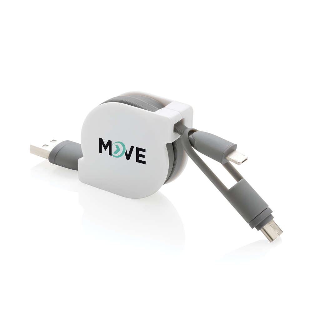 XD Collection 3-in-1 Ladekabel ausziehbar (USB-C, Lightning, Micro-USB) bedruckbar XD Collection 3-in-1 Ladekabel ausziehbar (USB-C, Lightning, Micro-USB) bedruckbar