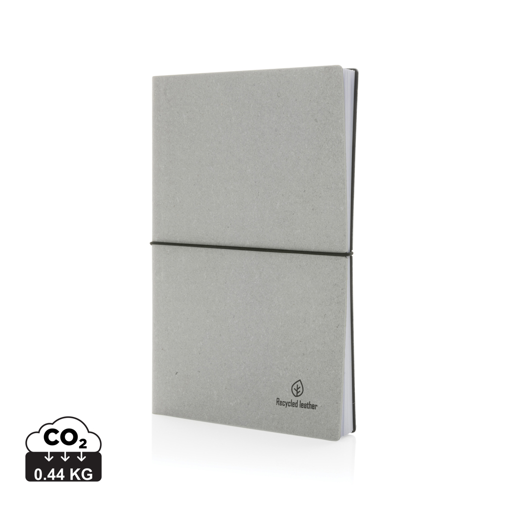 XD Collection A5 Notizbuch aus GRS-recyceltem Bondleder mit Tampondruck