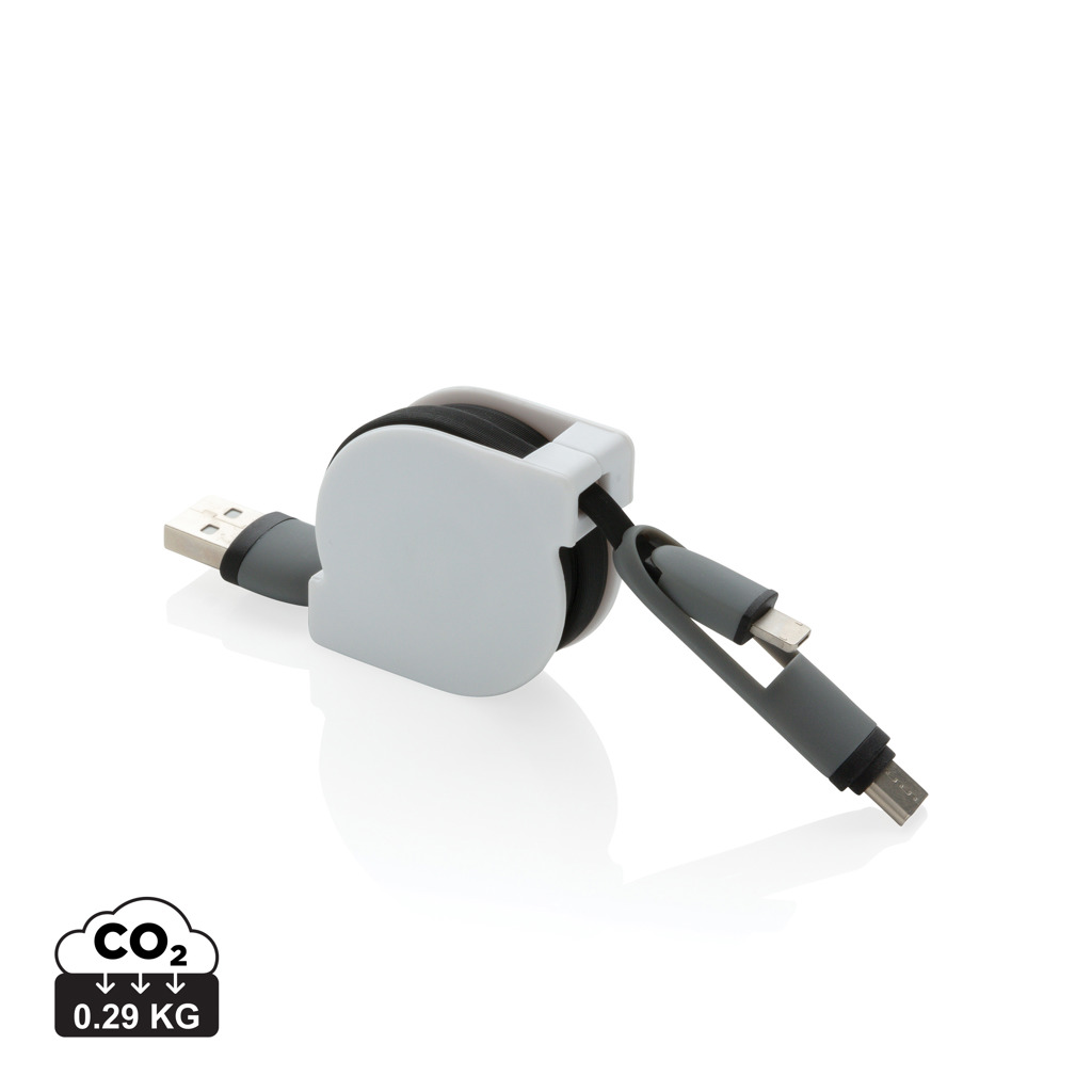 XD Collection 3-in-1 Ladekabel ausziehbar (USB-C, Lightning, Micro-USB) bedruckbar XD Collection 3-in-1 Ladekabel ausziehbar (USB-C, Lightning, Micro-USB) bedruckbar