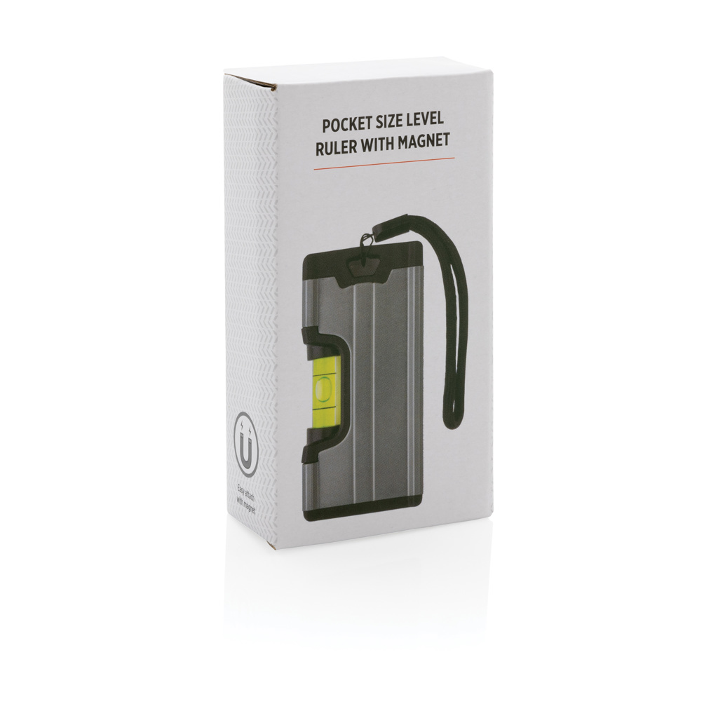 XD Collection Wasserwaage 10 cm mit Magnet, Aluminium, im Taschenformat