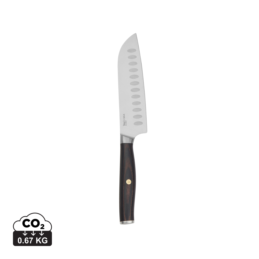 VINGA Tara Santoku-Messer aus 5Cr15Mov-Edelstahl mit Lasergravur