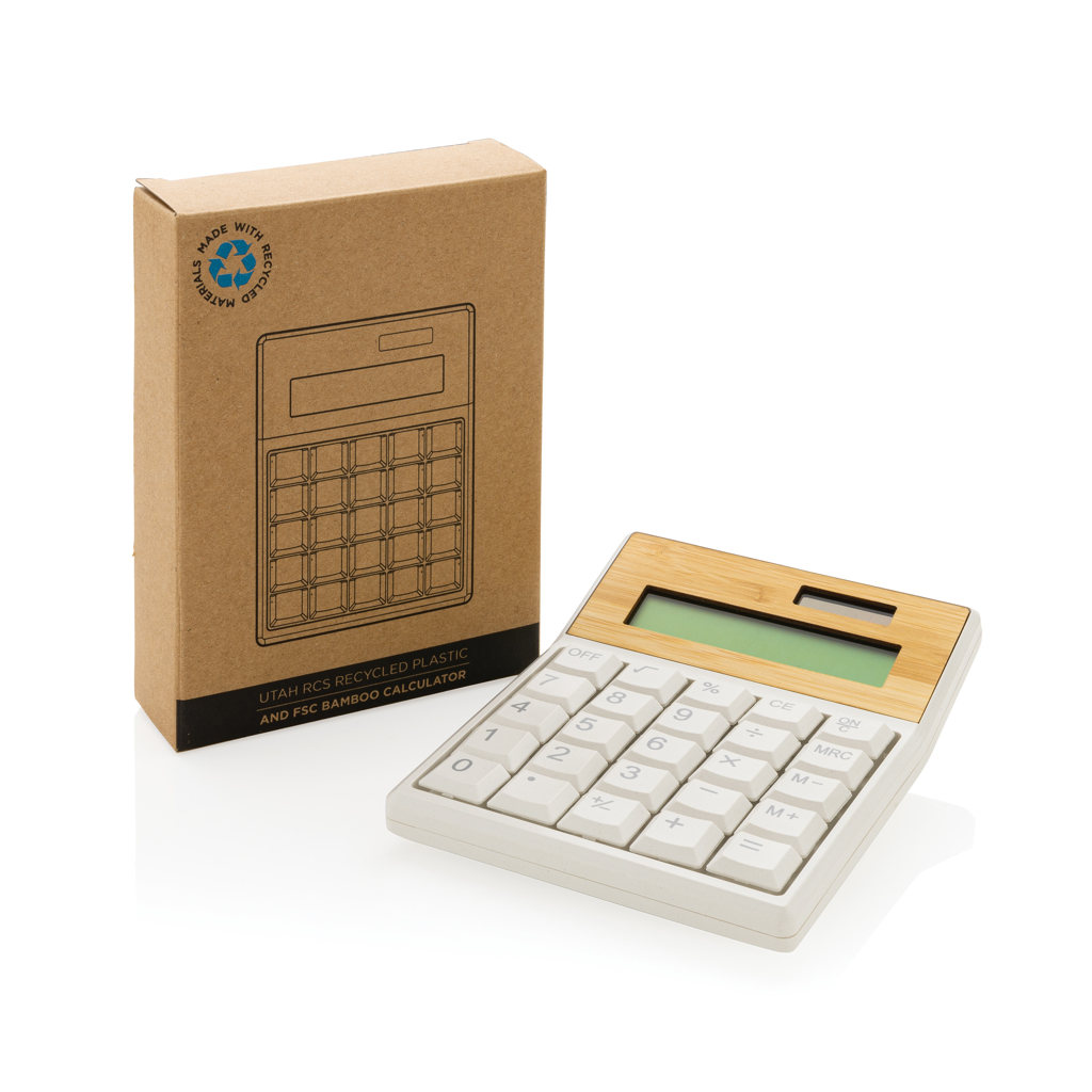 Utah EcoCalc RCS ABS & Bambus Werbegeschenk mit Logo für Events