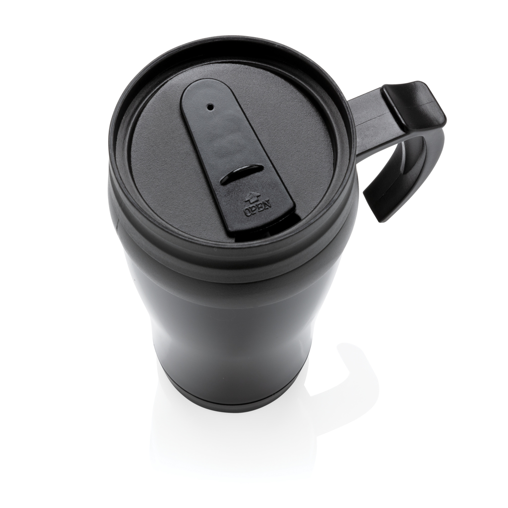 XD Collection Edelstahlbecher 350 ml mit Schiebedeckel, schwarz XD Collection Edelstahlbecher 350 ml mit Schiebedeckel, schwarz