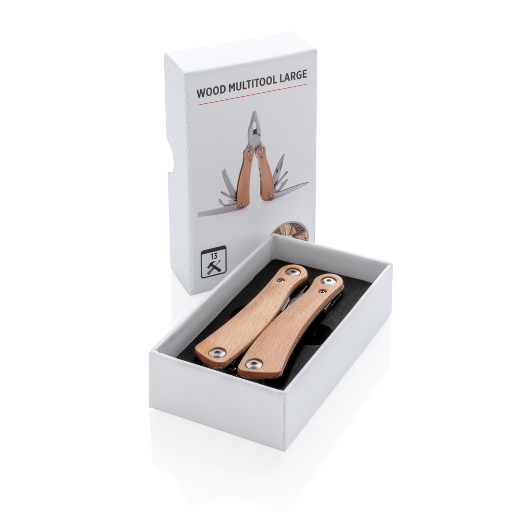 XD Collection Holz Multitool mit 13 Funktionen — bedruckbar