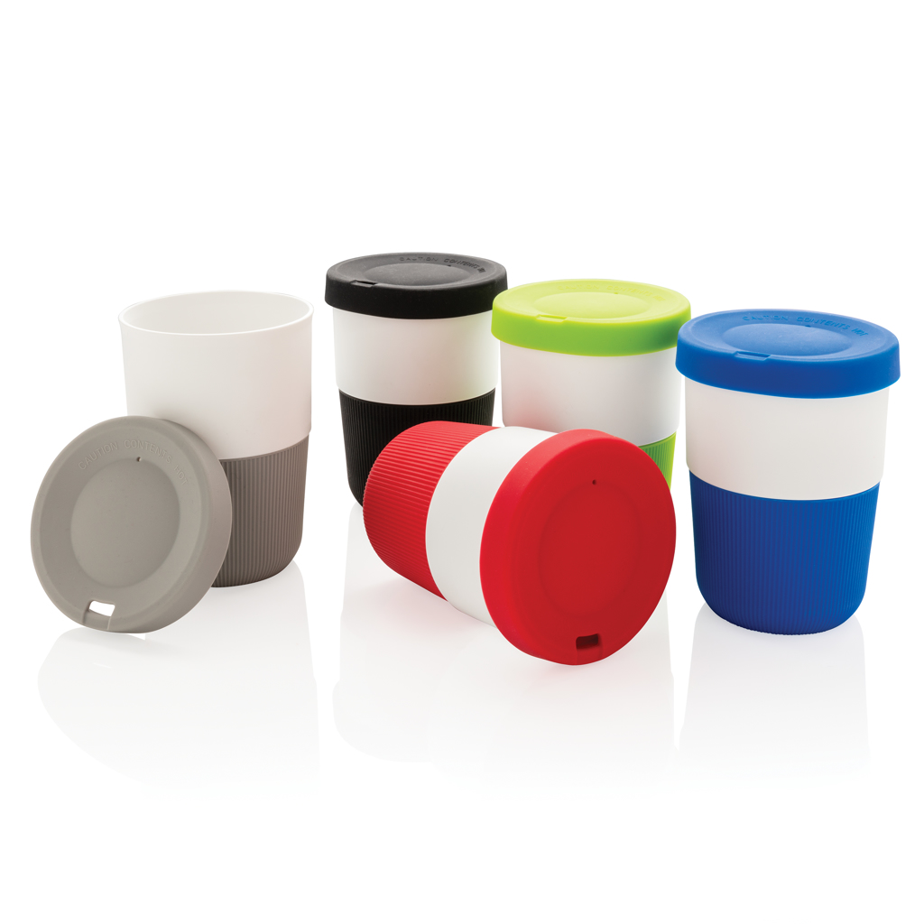 PLA Kaffeebecher To‑Go 380 ml, pflanzenbasiert – schwarz PLA Kaffeebecher To‑Go 380 ml, pflanzenbasiert – schwarz