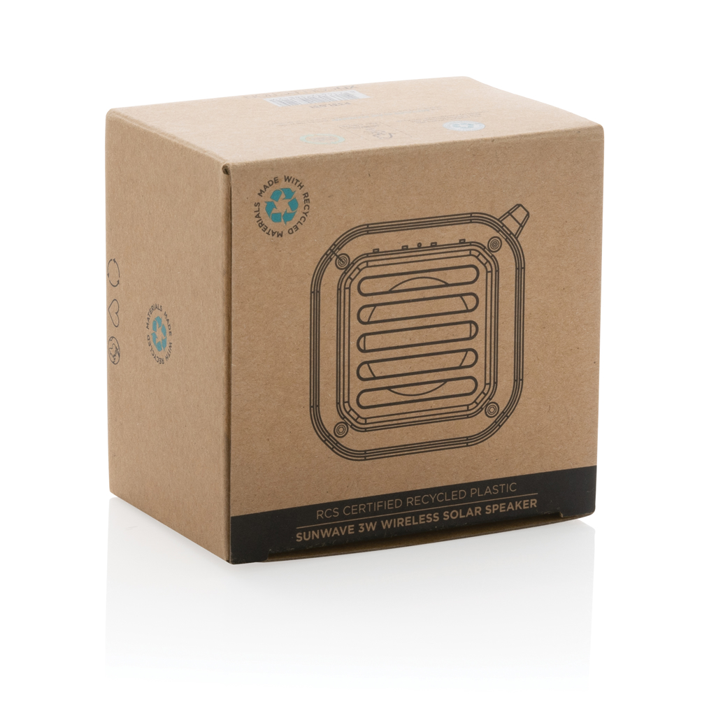 Sunwave Solar-Lautsprecher 3W aus RCS-recyceltem ABS — bedruckbar mit Logo Sunwave Solar-Lautsprecher 3W aus RCS-recyceltem ABS — bedruckbar mit Logo