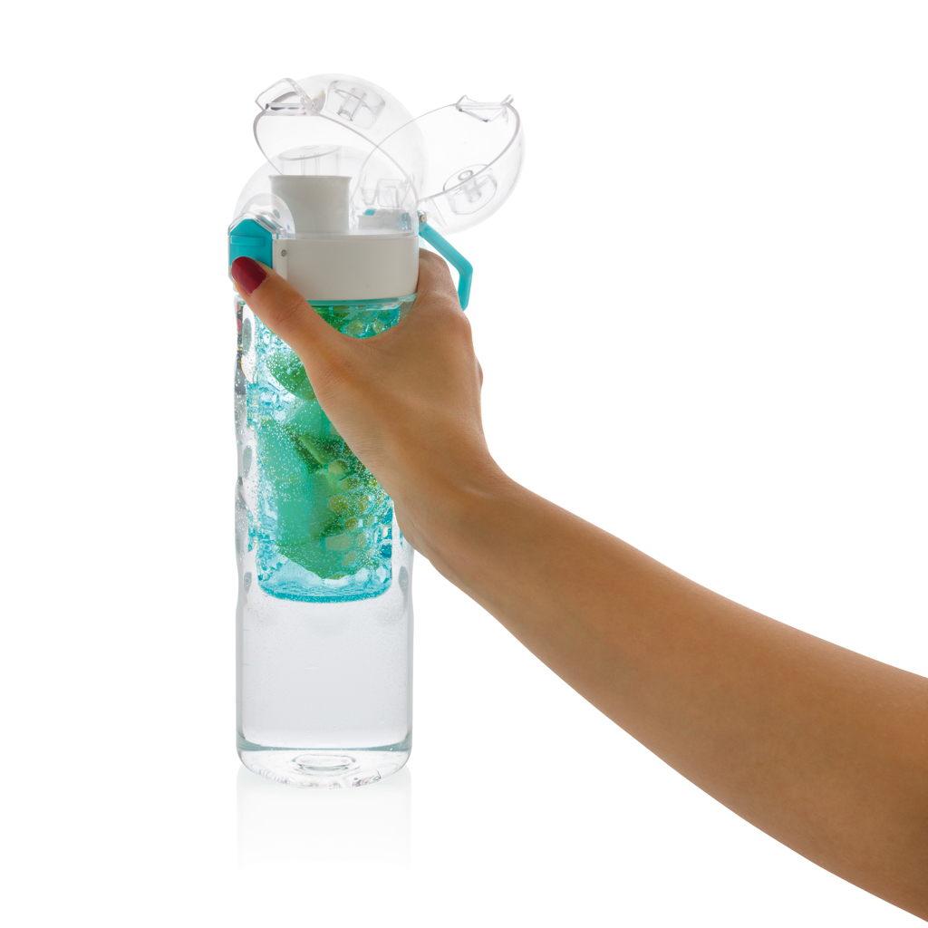 XD Xclusive Honeycomb Aromaflasche 700 ml türkis, Tritan BPA-frei, mit Logo bedruckbar