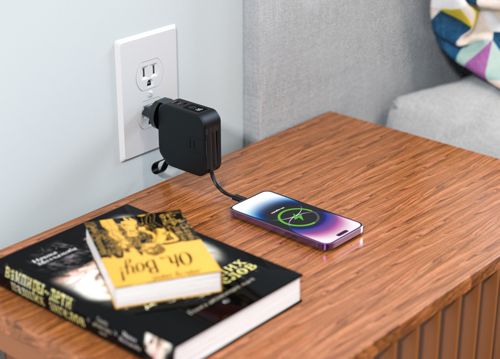 Urban Vitamin Saratoga 5-in-1 Powerbank 10.000 mAh mit Reise-Adaptern – bedruckbar