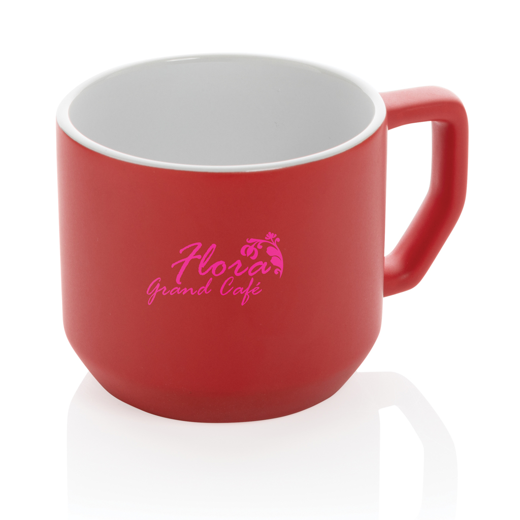 Keramiktasse 350 ml, EN12875-1 spülmaschinenfest – rot
