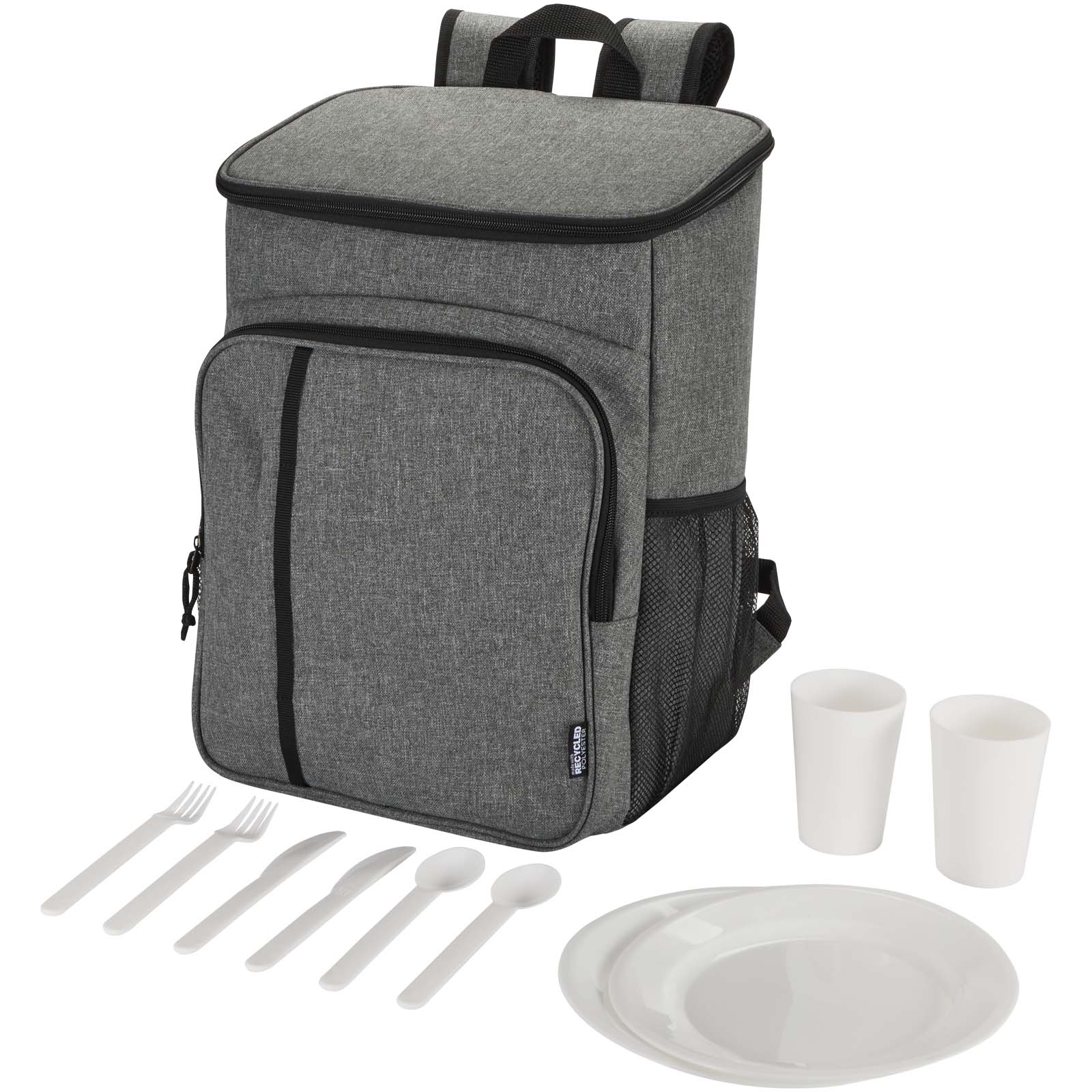 Tundra Picknickkühlrucksack aus recyceltem Polyester mit Besteckset 20 L