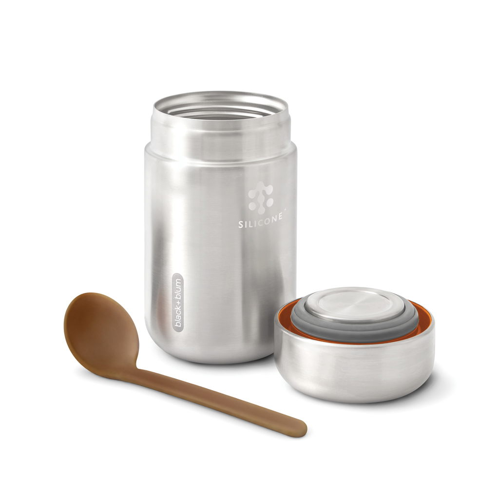 Black+Blum Food Flask 400 ml — vakuumisolierte Edelstahl-Thermobox mit Schöpflöffel Black+Blum Food Flask 400 ml — vakuumisolierte Edelstahl-Thermobox mit Schöpflöffel
