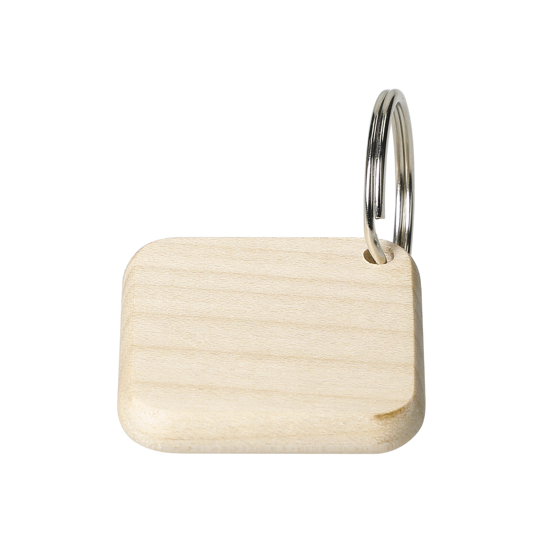 Holzschlüsselanhänger "Maple" eckig – DET1 Holzschlüsselanhänger "Maple" eckig