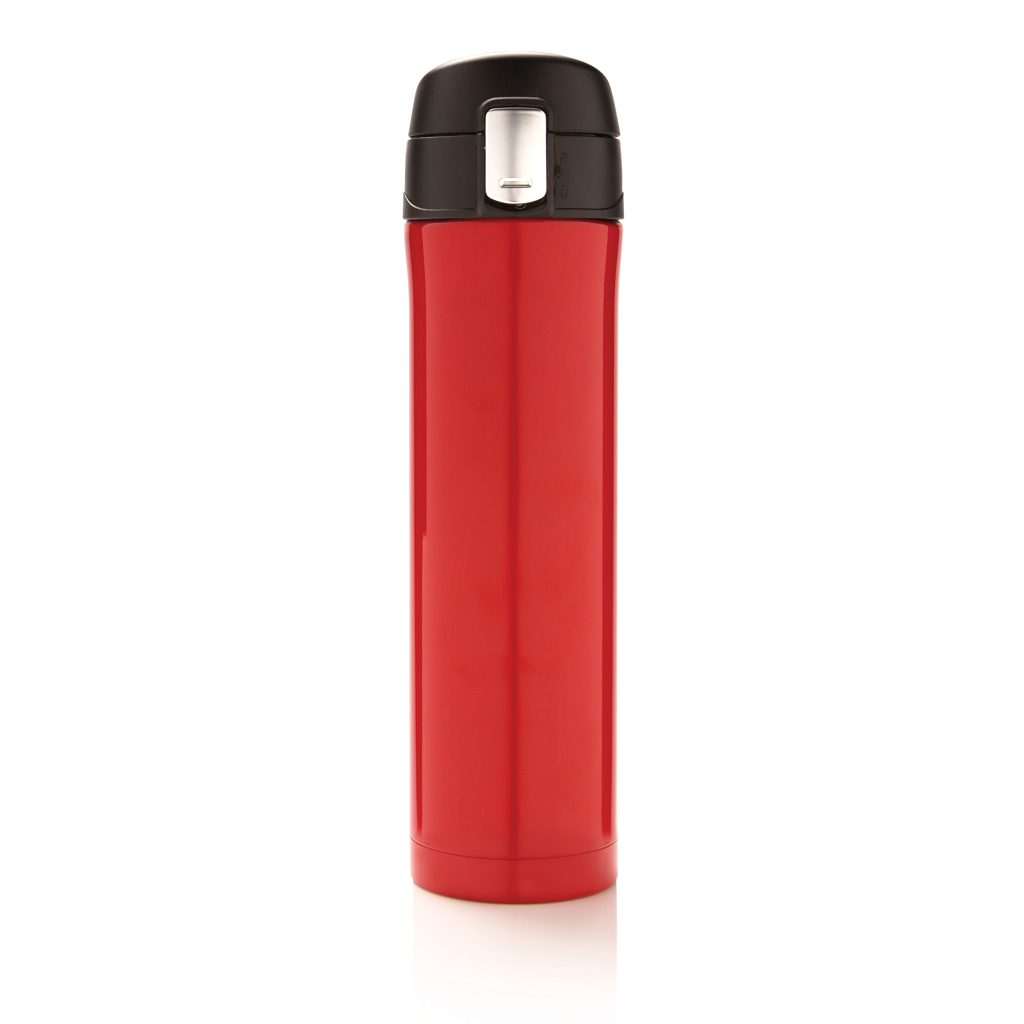 XD Collection Easy Lock Vakuum-Thermosflasche 450 ml Edelstahl rot mit Logo