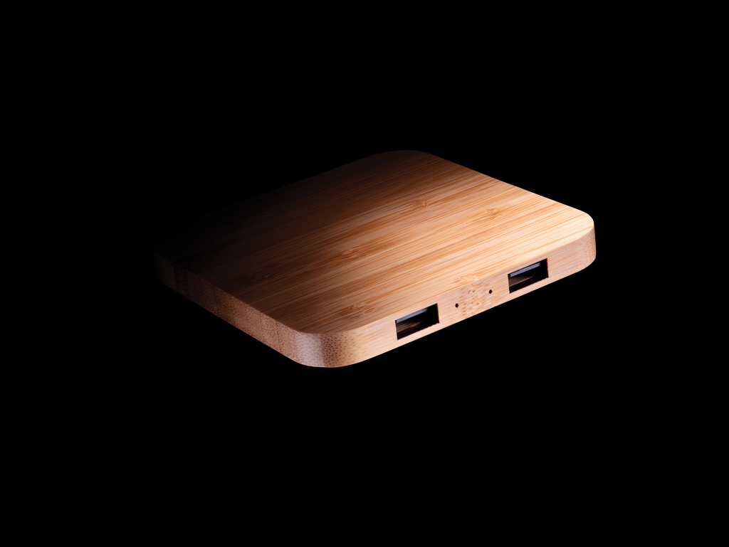 BambooCharge 10W Wireless USB-Ladegerät – Innovatives Werbegeschenk mit Logo BambooCharge 10W Wireless USB-Ladegerät – Innovatives Werbegeschenk mit Logo
