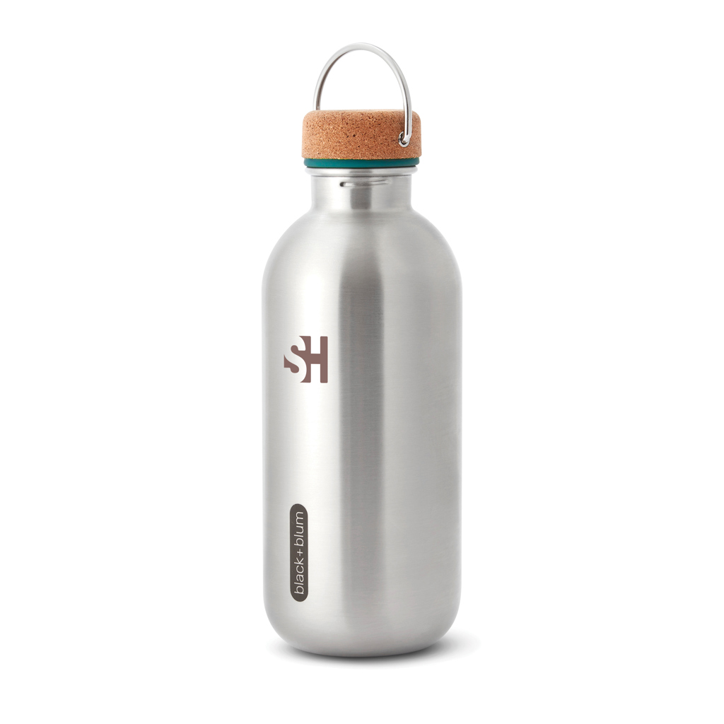 Black+Blum Edelstahl-Trinkflasche 600 ml mit PP-Deckel und Trageschlaufe