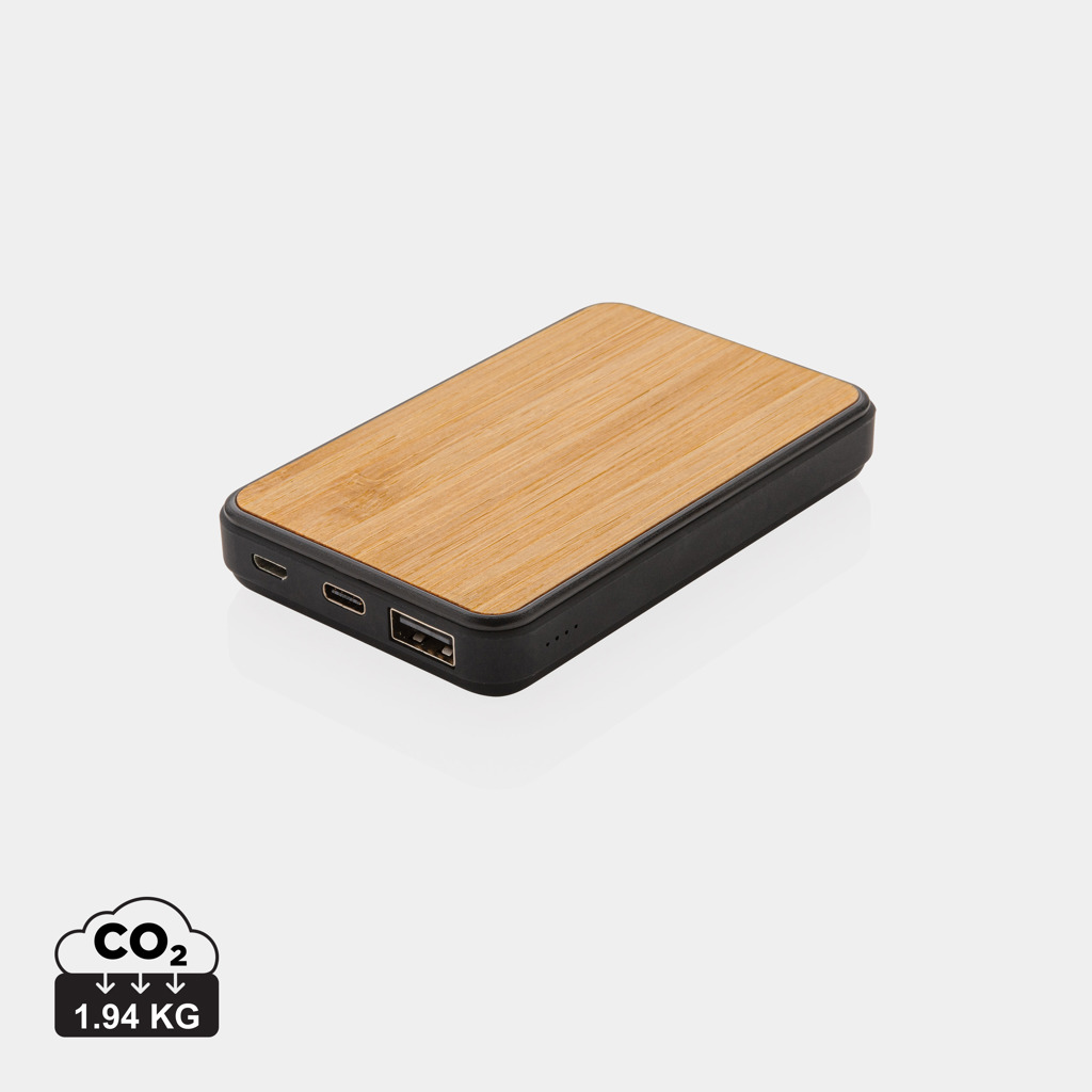 XD Collection 5.000 mAh Powerbank P322.37 aus recyceltem ABS und FSC-Bambus, bedruckbar XD Collection 5.000 mAh Powerbank P322.37 aus recyceltem ABS und FSC-Bambus, bedruckbar