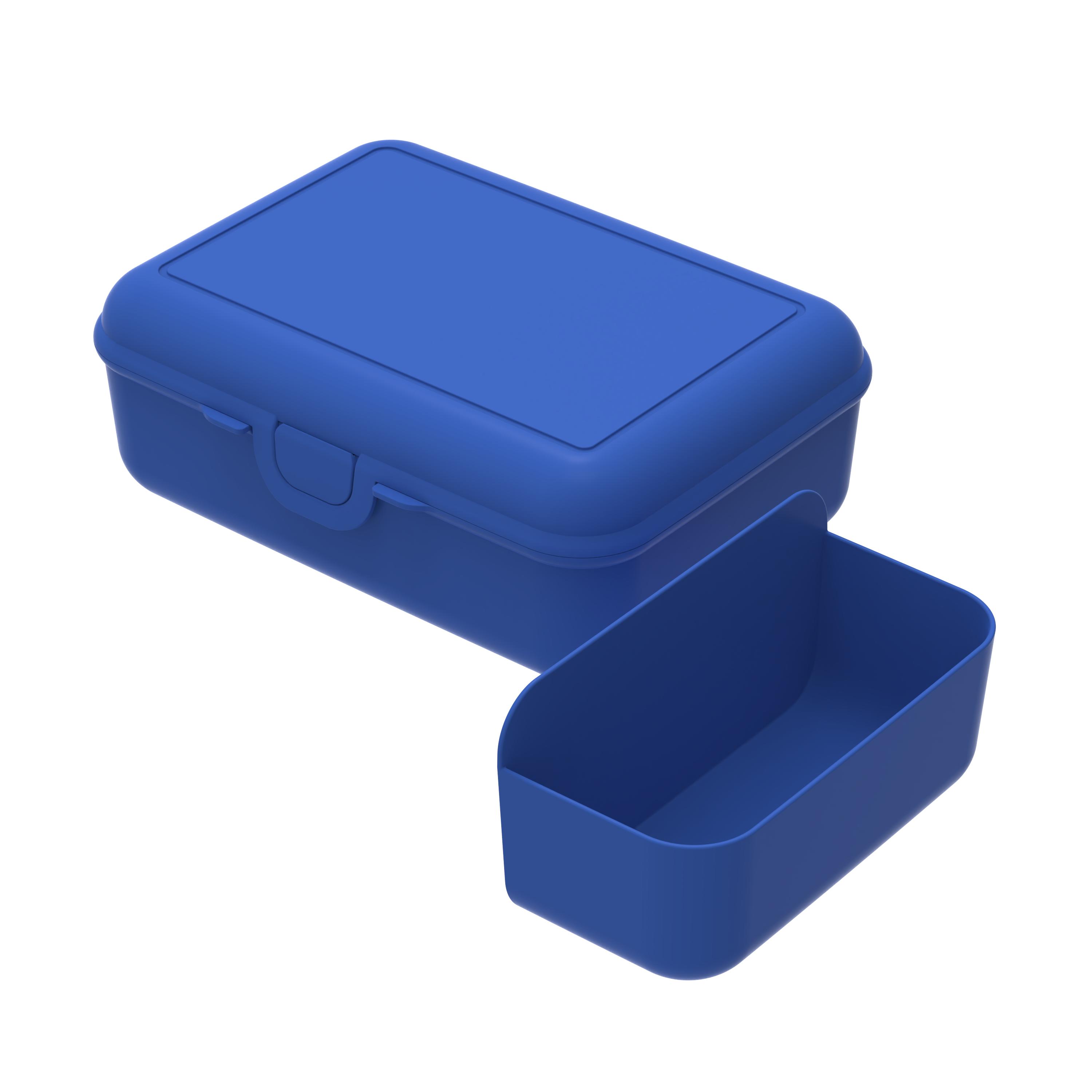 Vorratsdose "School-Box" deluxe, mit Trennschale – Trennschale_Blau Vorratsdose "School-Box" deluxe, mit Trennschale