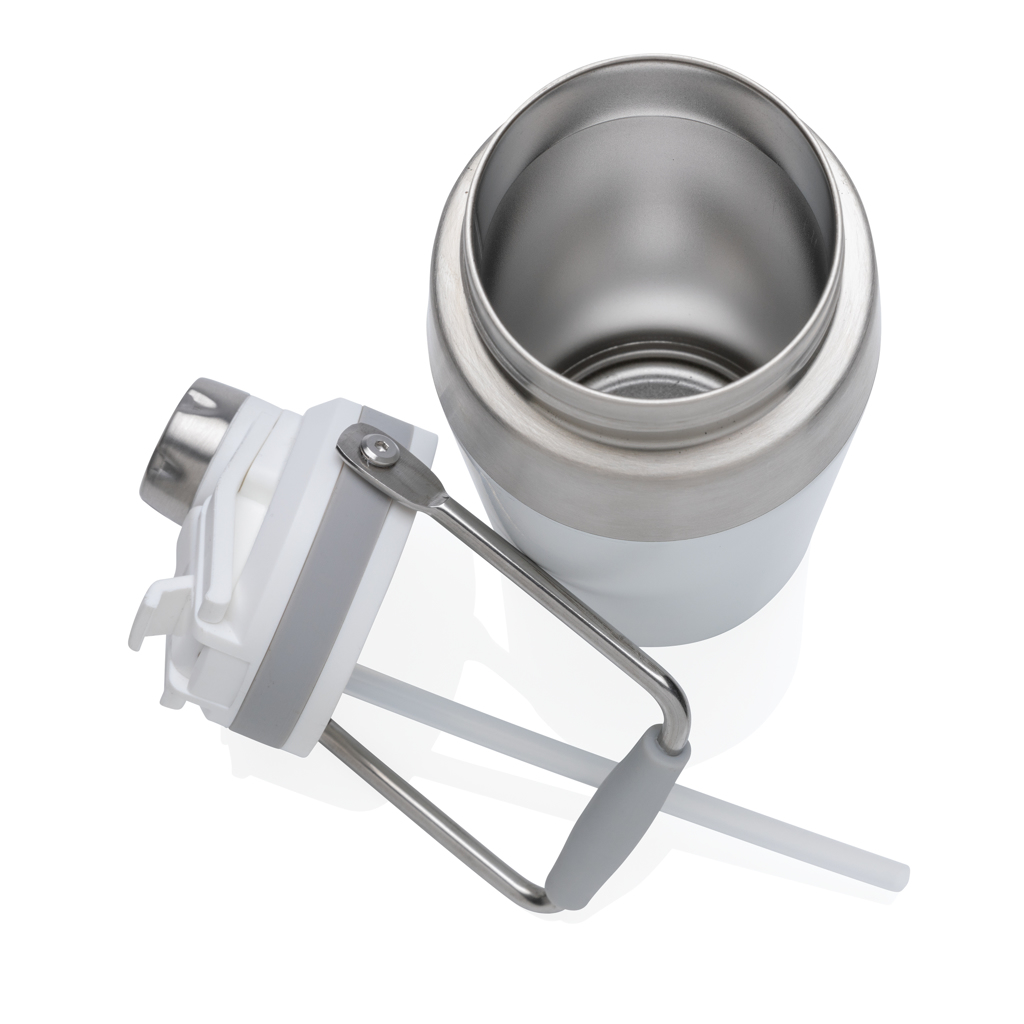 Edelstahl Thermoflasche 500ml Dual-Deckel BPA-frei weiß