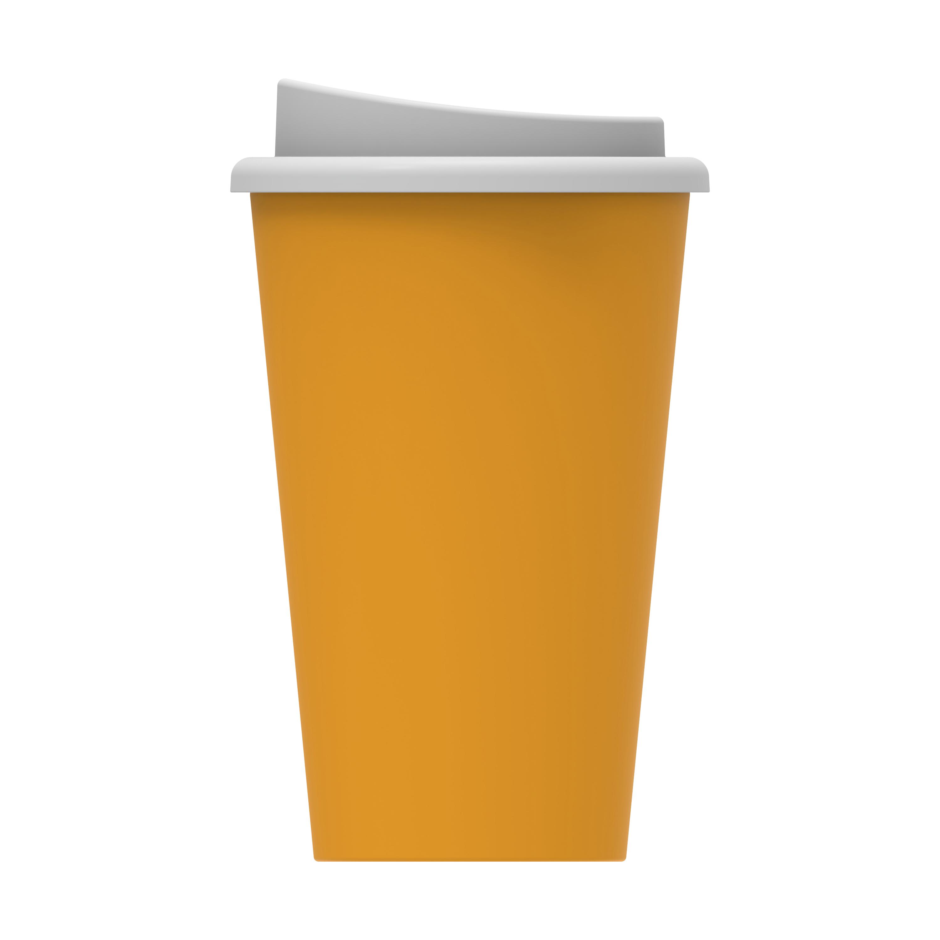 Kaffeebecher "Premium" – TopView_Gelb_Weiss_2 Kaffeebecher "Premium"