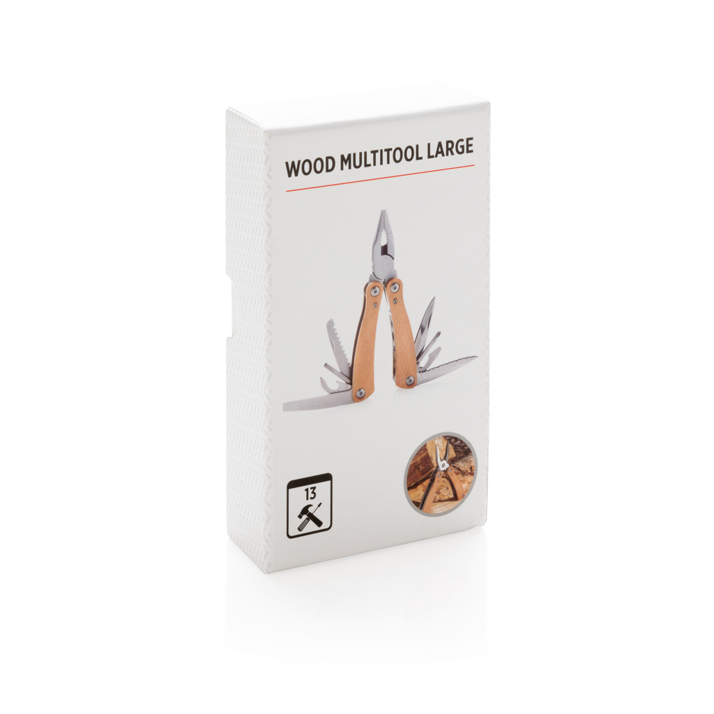 XD Collection Holz Multitool mit 13 Funktionen — bedruckbar