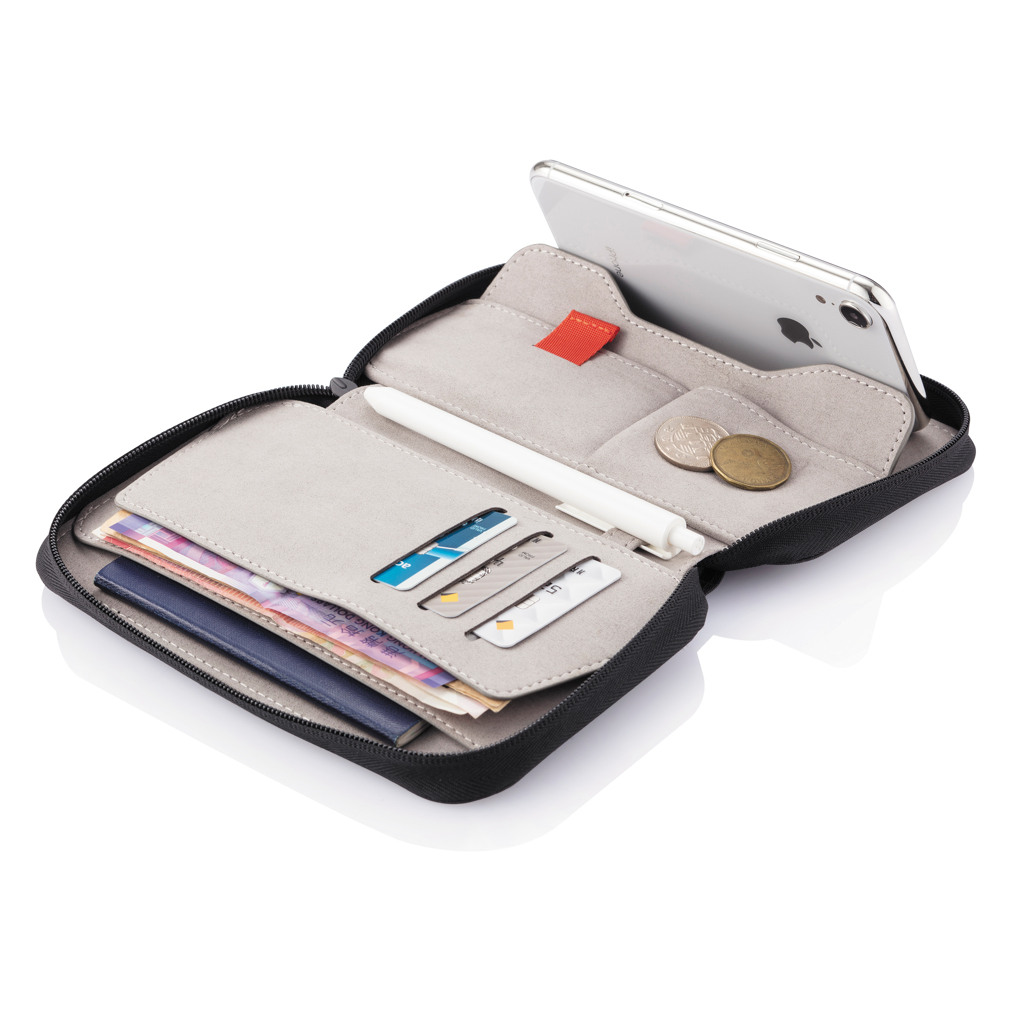 XD Design Reisepasshülle mit RFID-Schutz und Smartphone-Stand