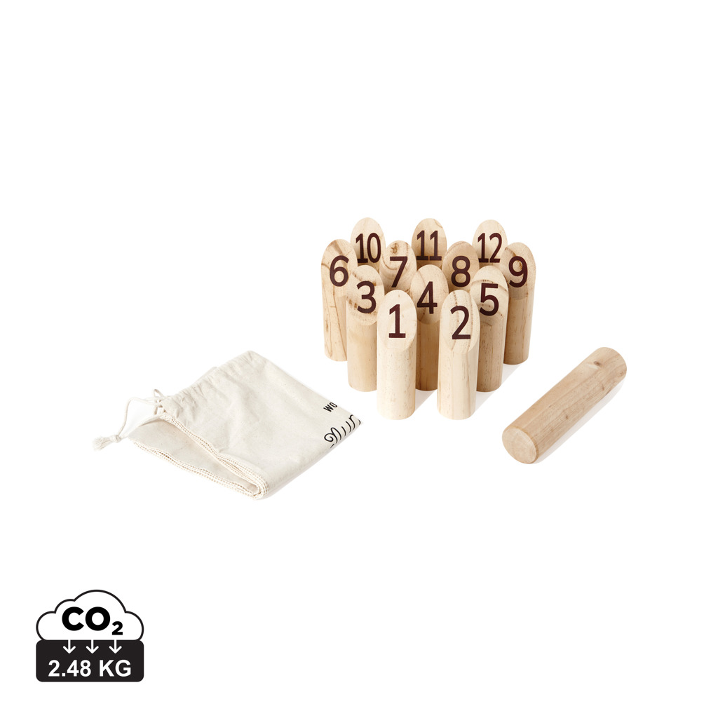 VINGA Muge Zahlen-Wurfspiel aus Holz mit Baumwolltasche