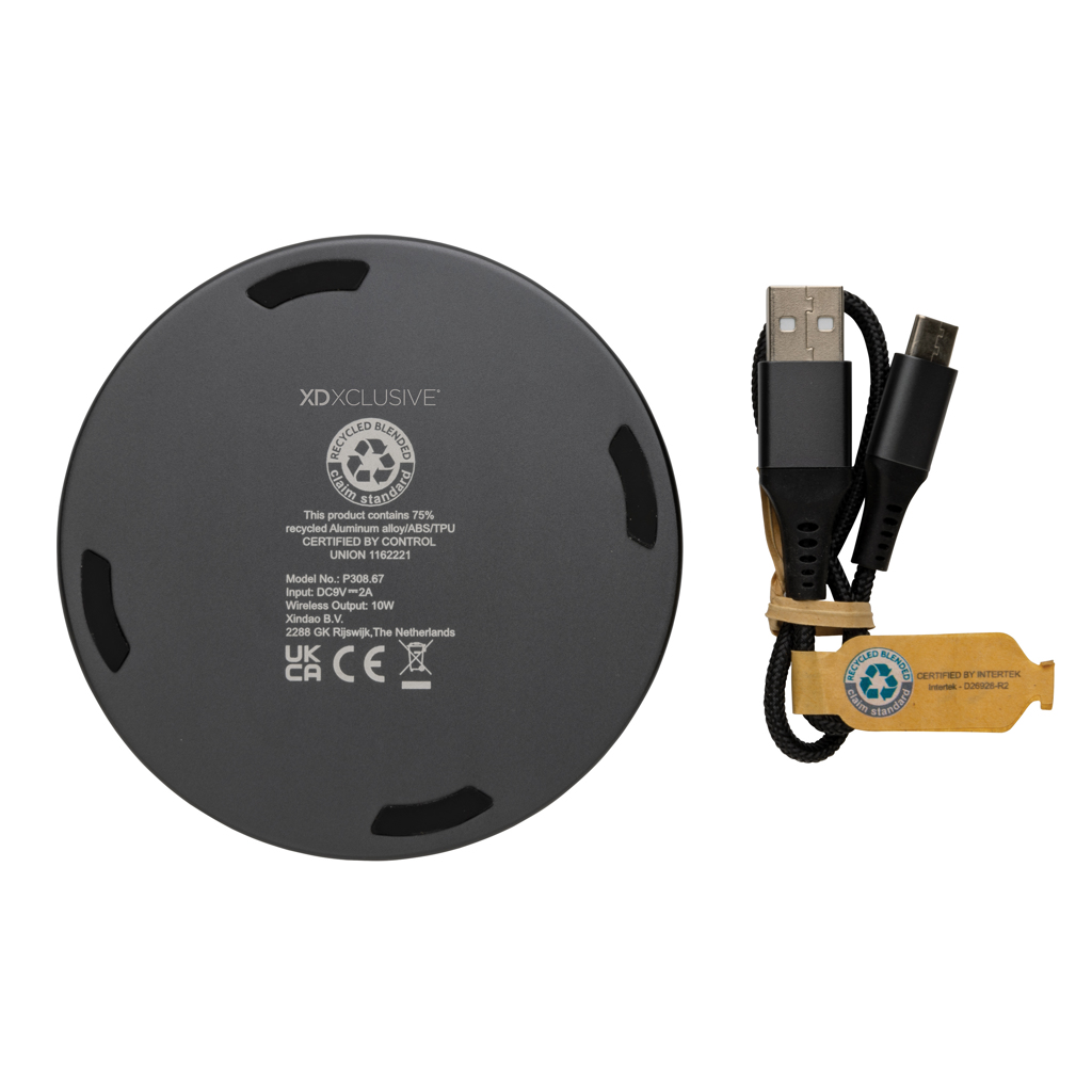 Terra Wireless Charger 10W aus RCS-recyceltem Aluminium