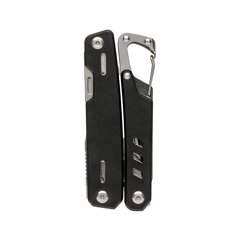 XD Collection Solid Multitool mit Karabiner – 11 Funktionen, Aluminium-Case, individuell bedruckbar