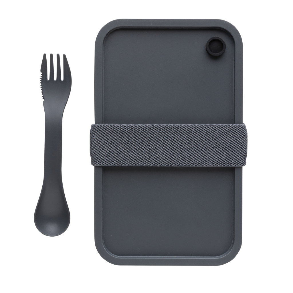 Lunchbox mit Göffel aus PP, 0,8 Liter, BPA-frei, mit Tampondruck Lunchbox mit Göffel aus PP, 0,8 Liter, BPA-frei, mit Tampondruck