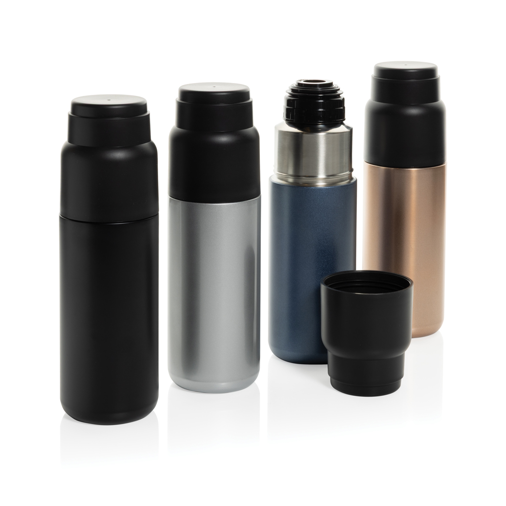 XD Collection Thermocup Thermosflasche 500 ml mit Becher – mit Logo bedruckbar