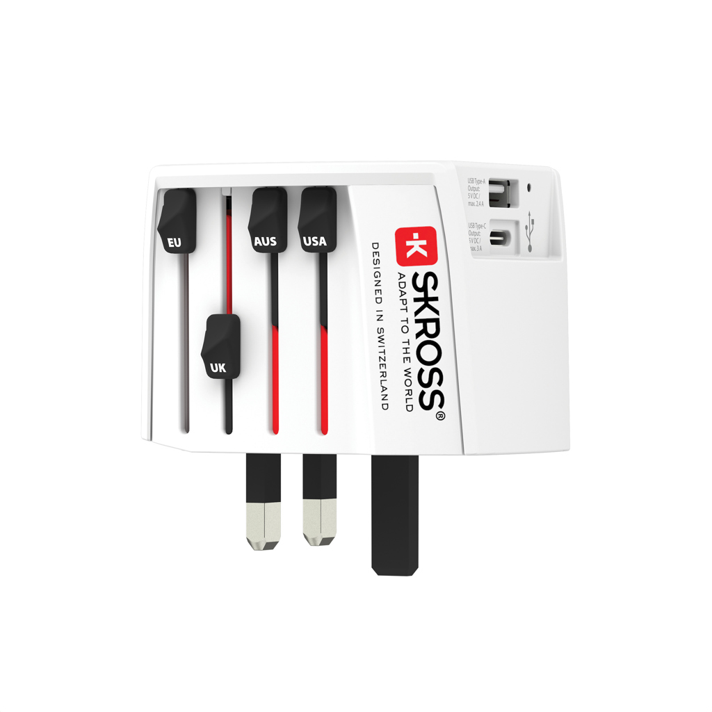 Business Weltadapter Dual USB-C & USB-A – weiß
