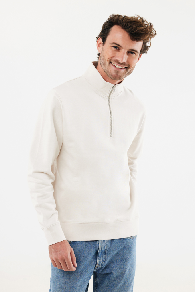 iqoniq Elgon Unisex Quarter-Zip Pullover aus 30 % recycelter & 70 % Bio-Baumwolle, 300 g/m², bedruckbar iqoniq Elgon Unisex Quarter-Zip Pullover aus 30 % recycelter & 70 % Bio-Baumwolle, 300 g/m², bedruckbar