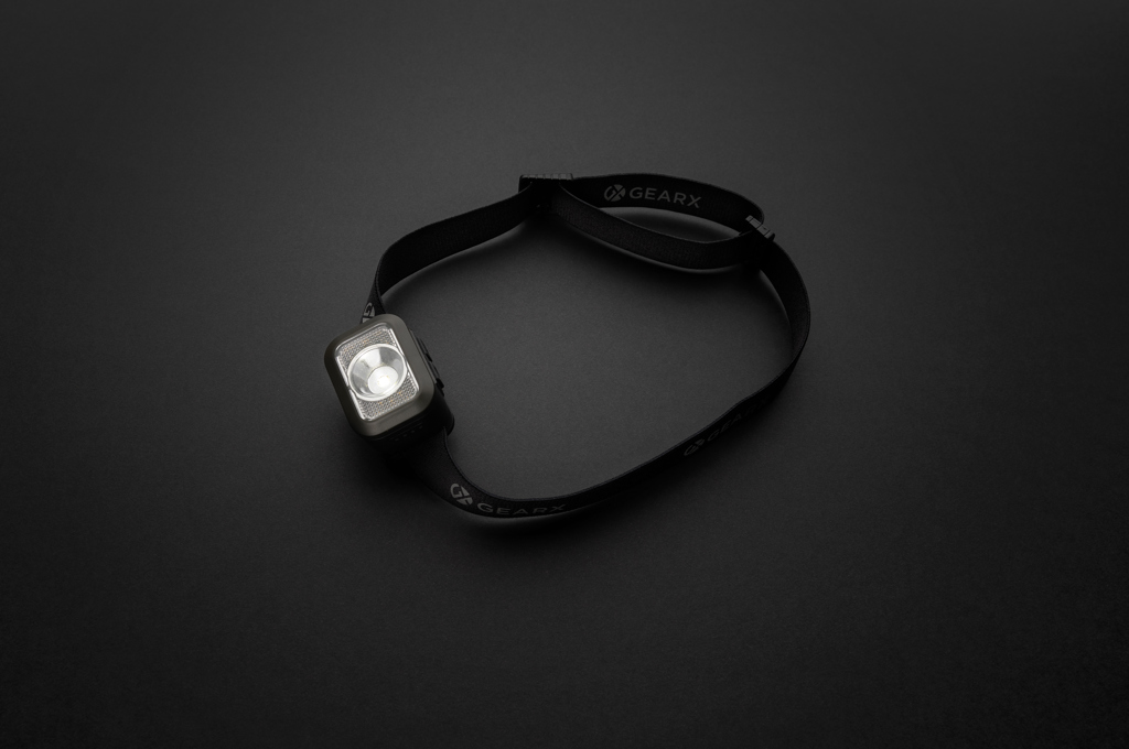 GearX Hochleistungs-Kopflampe 250 Lumen aus RCS-recyceltem ABS, USB-C GearX Hochleistungs-Kopflampe 250 Lumen aus RCS-recyceltem ABS, USB-C