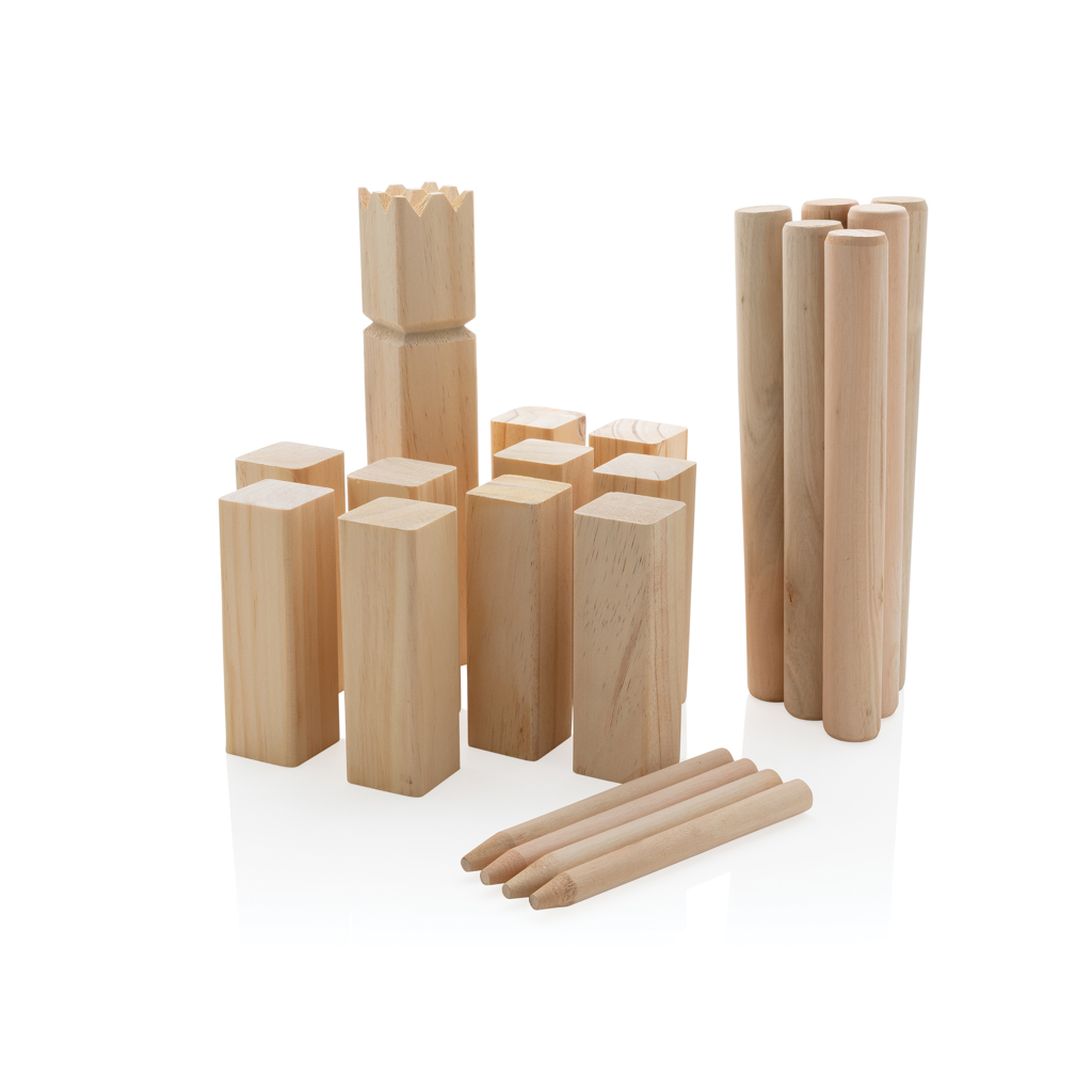 Kubb Wurfspiel aus Holz – XD Collection Outdoor-Set mit Logo