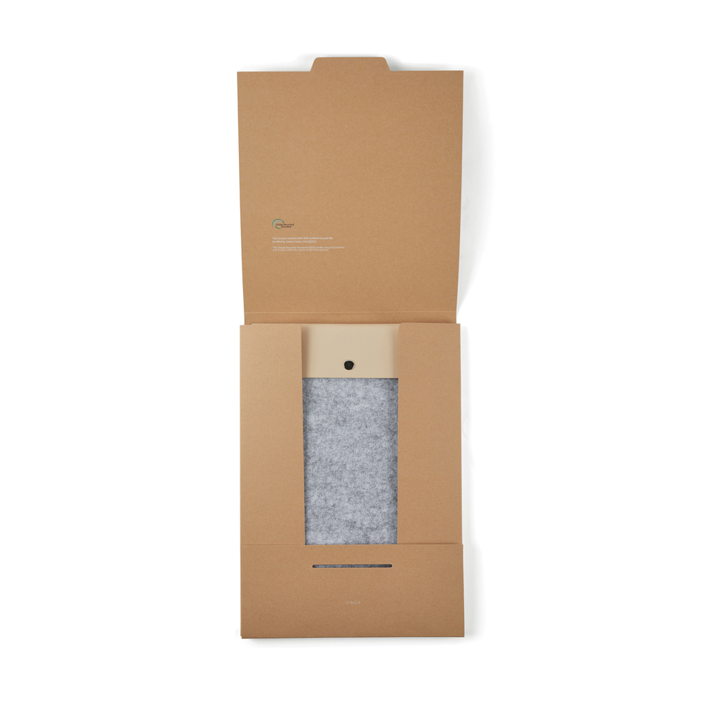 VINGA Albon Laptophülle 15 Zoll aus GRS-recyceltem Filz mit PU-Klappe