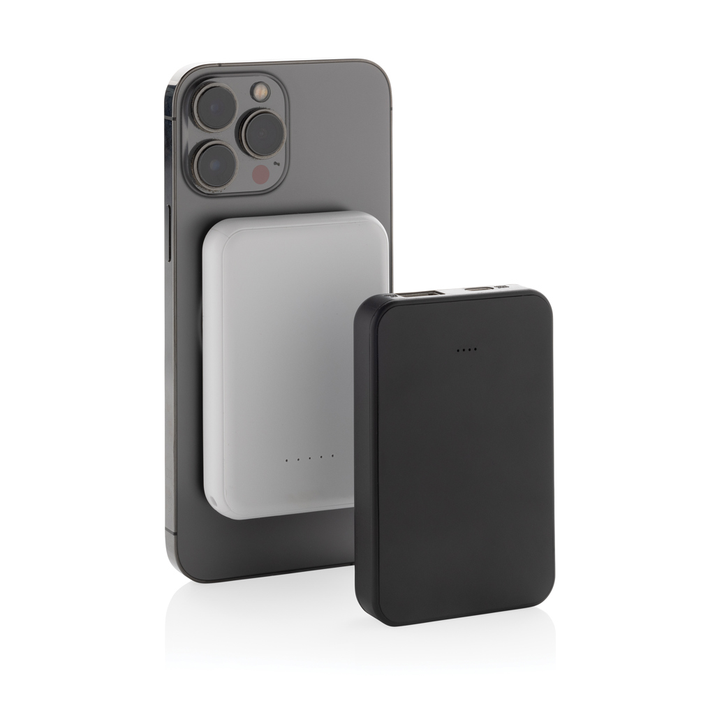 XD Collection Stellar 5.000 mAh Magnet-Powerbank mit kabellosem 5W-Laden, RCS-recyceltes ABS XD Collection Stellar 5.000 mAh Magnet-Powerbank mit kabellosem 5W-Laden, RCS-recyceltes ABS