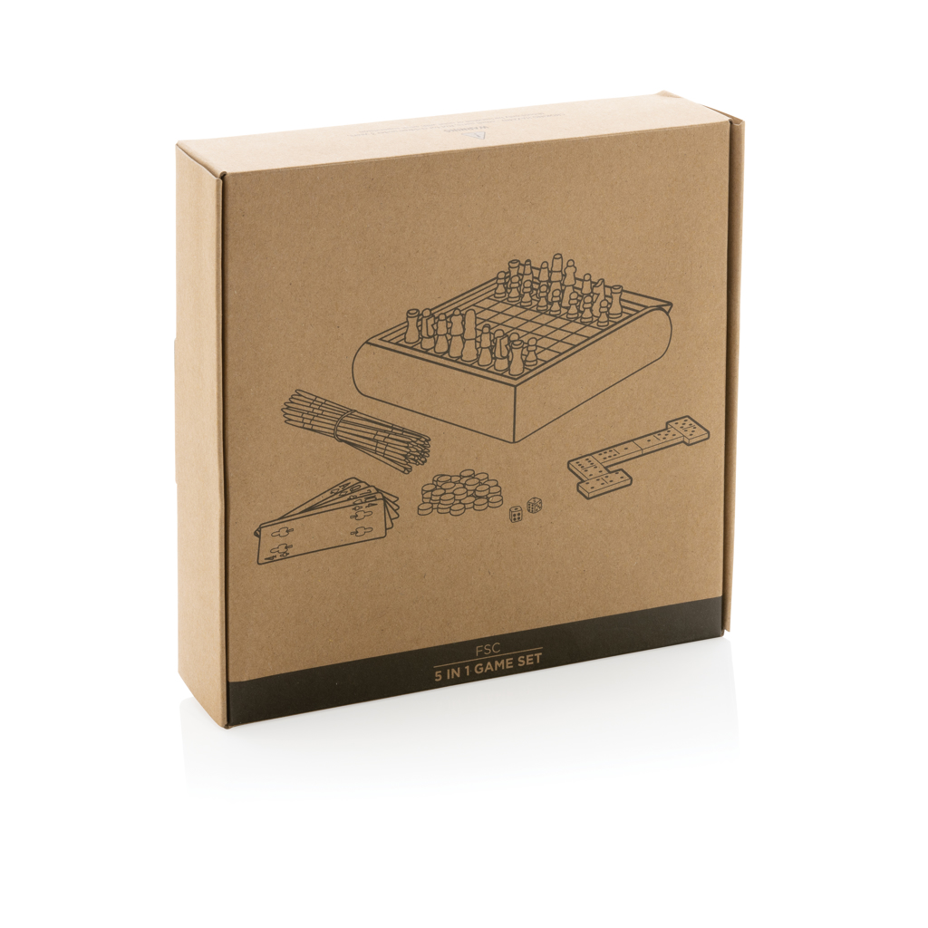 XD Collection 5-in-1 Spieleset aus FSC®-Holz mit Tampondruck XD Collection 5-in-1 Spieleset aus FSC®-Holz mit Tampondruck
